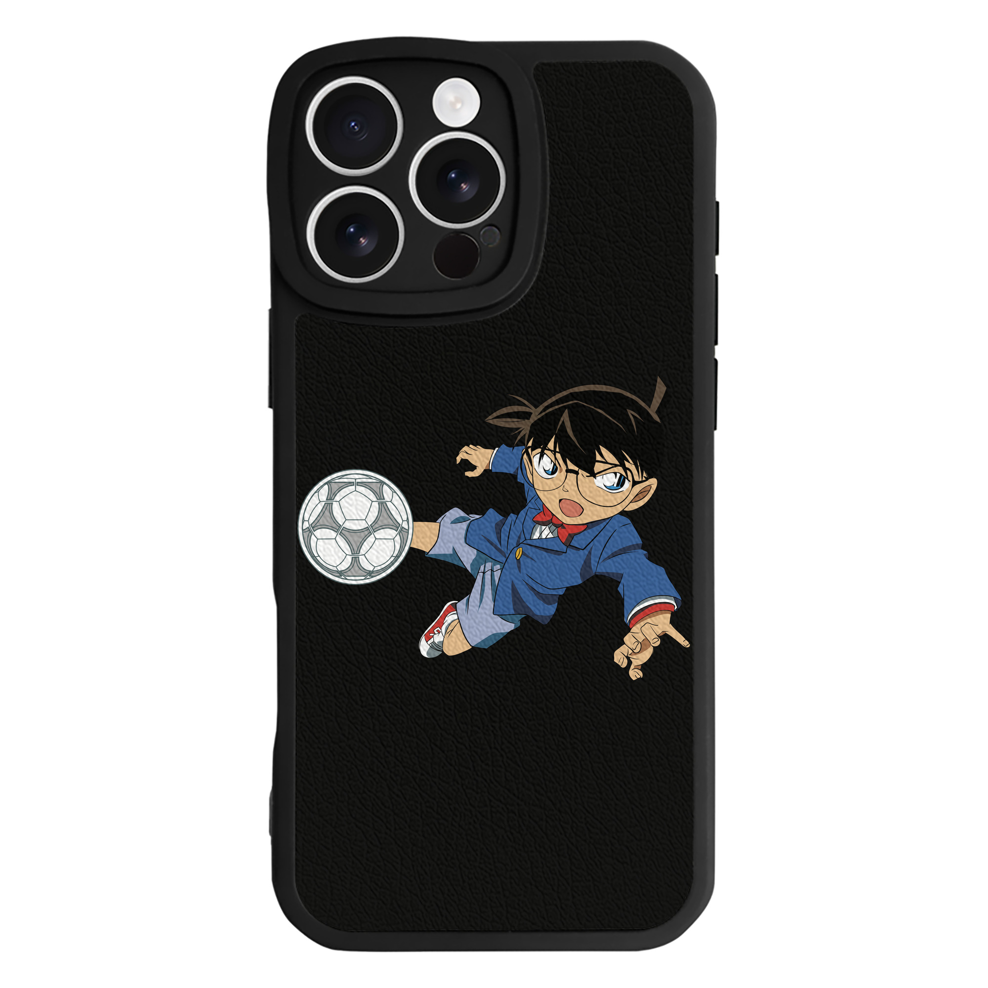 （画像用） 名探偵コナン 江戸川 コナン Detective Conan Conan Edogawa 【iPhone 16シリーズ対応】シリコンスマホケース（レザー調） 材質：シリコン